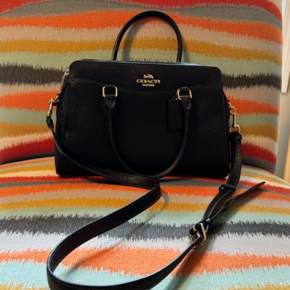 Coach Darcie Carryall Black Leather